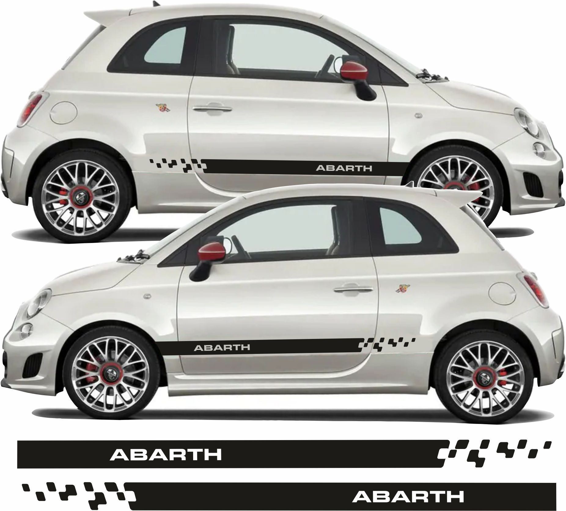 Zen Graphics Fiat 500 595 Abarth Side Stripes Stickers