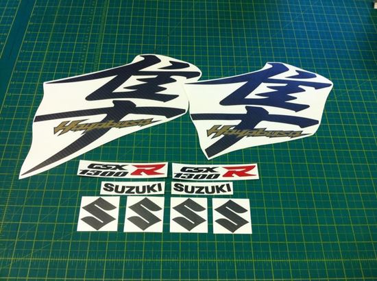 Picture of Suzuki Hayabusa GSX 1300R 2008 - 2009  Carbon Fibre replacement Decals / Stickers