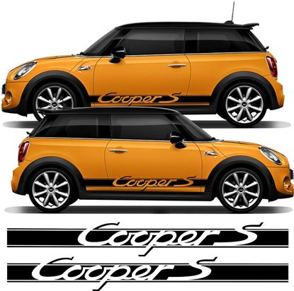 Picture of Mini Cooper S Gen 1 / Gen 2 / Gen 3 3 Door Cooper S side Stripes / Stickers