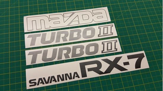 Picture of Mazda Savann RX-7 replacement rear & side Decals / Stickers