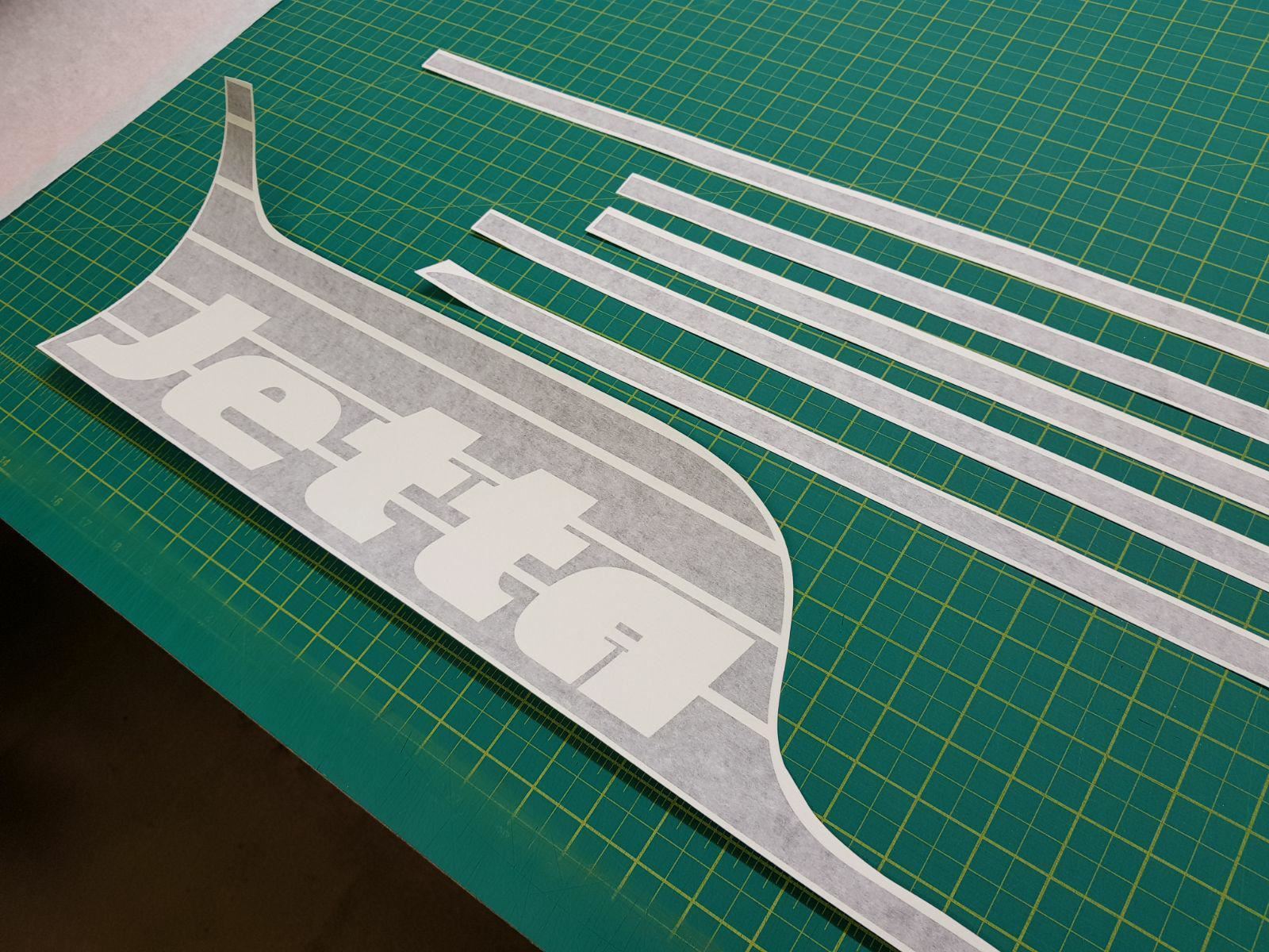 Zen Graphics VW Jetta MK2 side Stripes and rear quarter "Jetta" Stickers