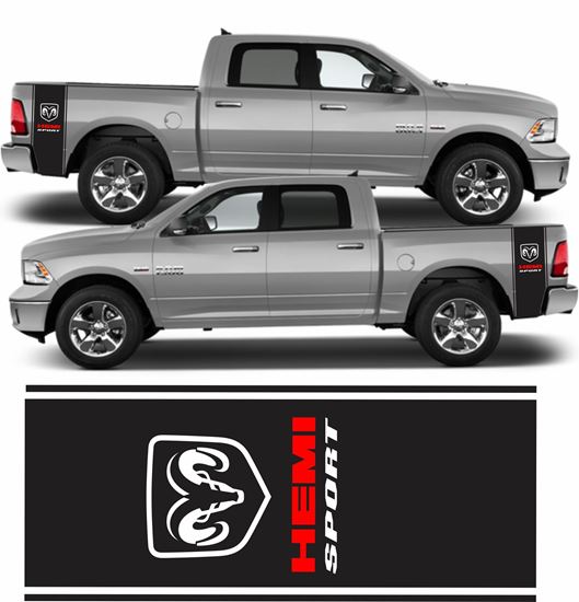 Picture of Dodge Ram Hemi Sport side Bed Stripes / Stickers