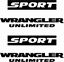 Picture of Jeep Sport Wrangler Unlimited replacement side fender Decals / Stickers