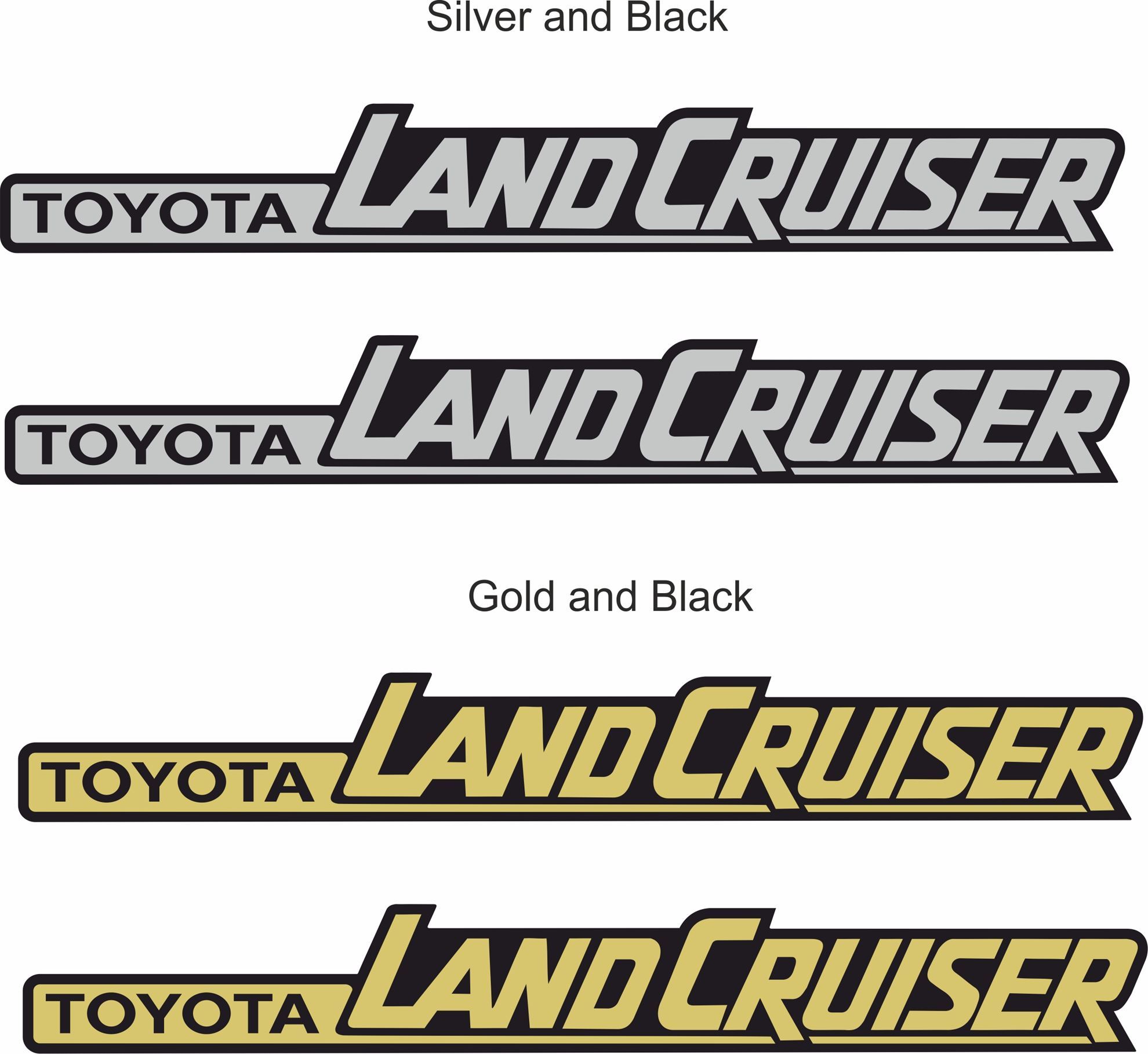 Zen Graphics "Toyota Land Cruiser" side replacement Badge Decals