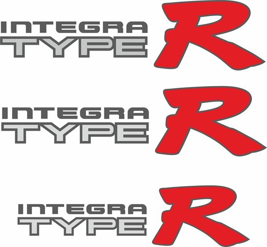Picture of Honda Integra Type R DC2 / DB8 side and rear Decals / Stickers for lighter paint