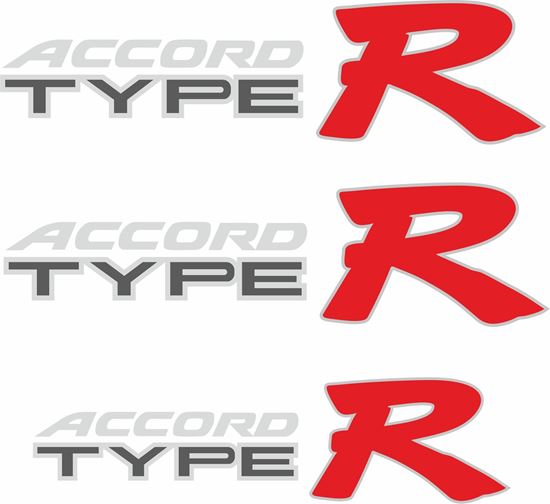 Picture of Honda Accord Type R  side and rear Decals / Stickers for darker paint