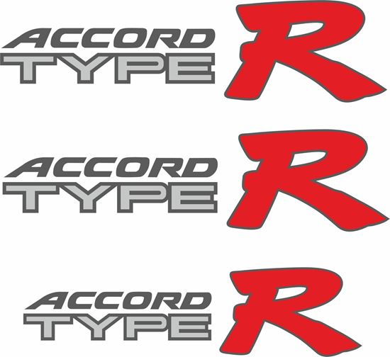Picture of Honda Accord Type R side and rear Decals / Stickers for lighter paint