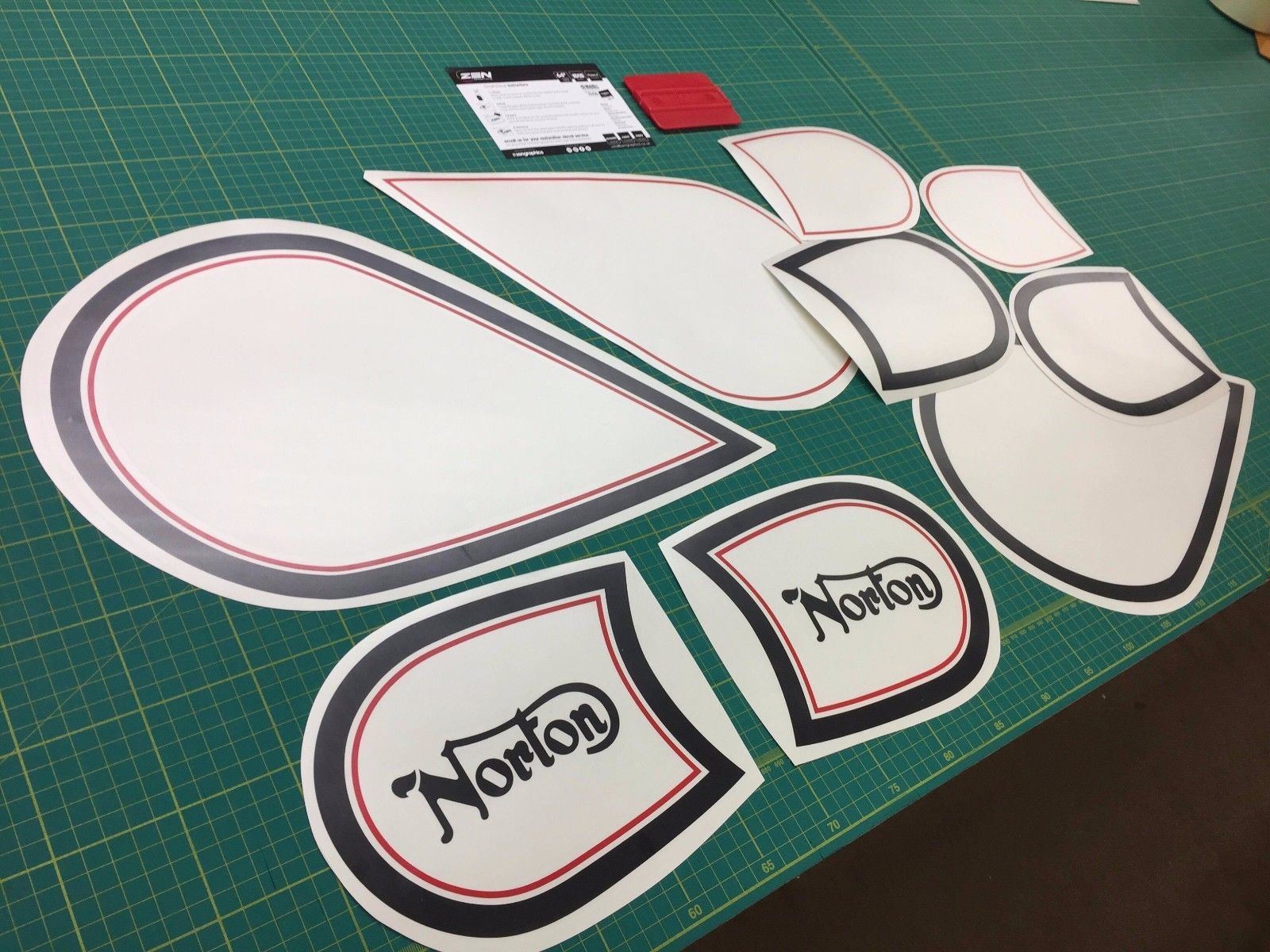 Zen Graphics Norton Big Four Fuel Tank restoration Decals / Stickers
