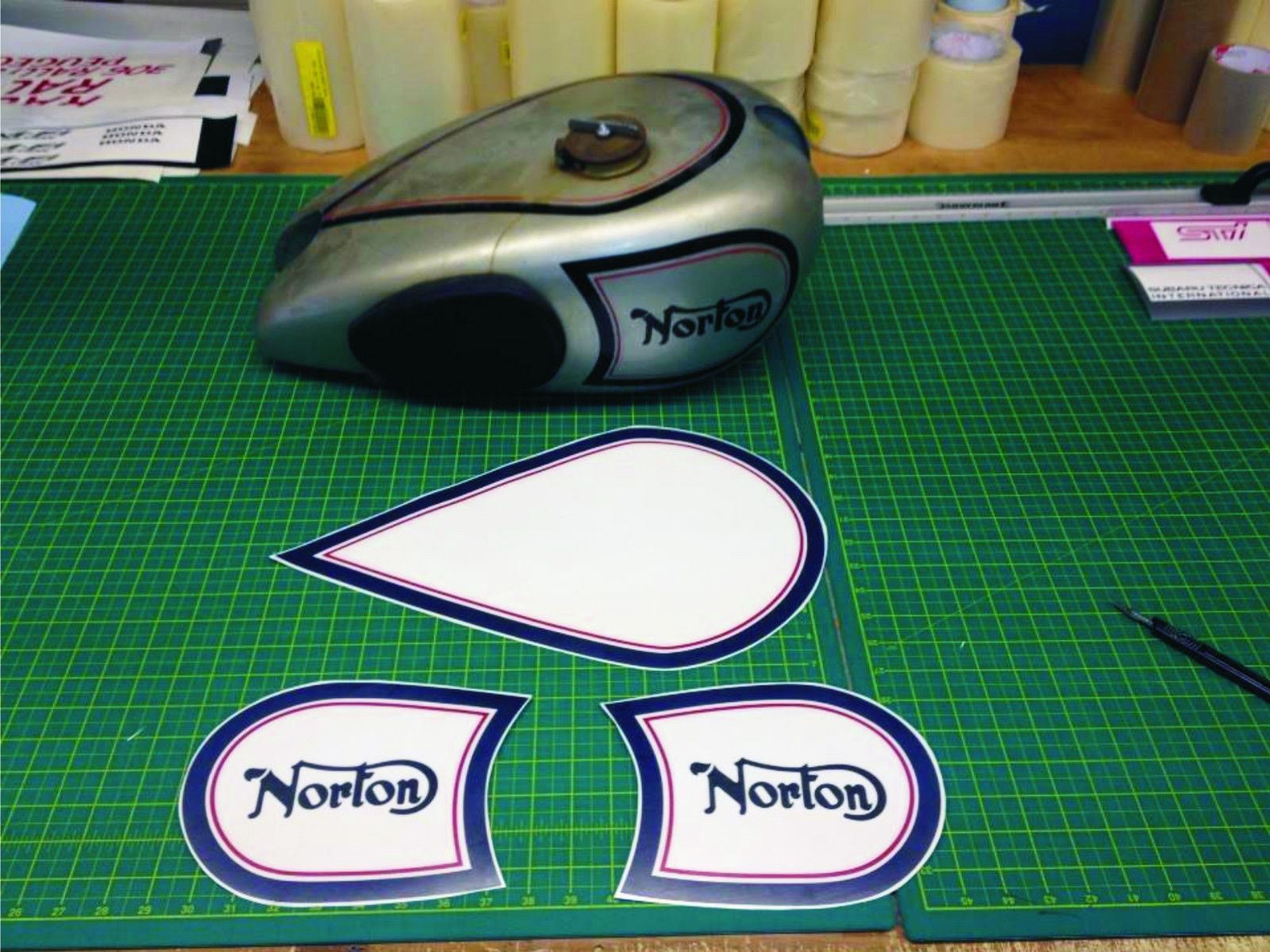 Zen Graphics Norton Big Four Fuel Tank restoration Decals / Stickers