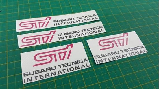 Picture of Forester STi door & fog cover Decals / Stickers ANTHRACITE & PINK