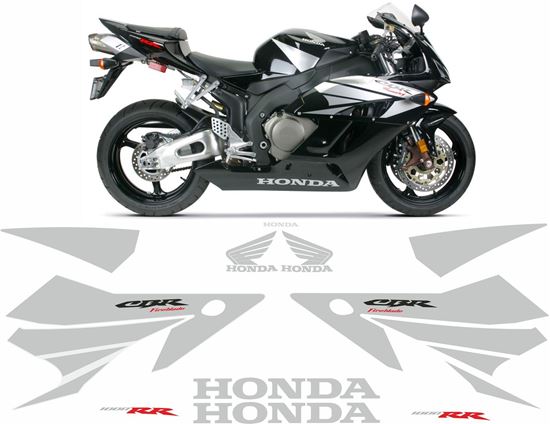 thumbnail image 2 of 1000RR Motorcycle Sticker Set – Silver Chrome & Red On Black – TwistedMelonDesigns Vinyl Decals For Tank, Headlight, Side, Windscreen 2 of 2
