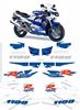 Picture of Classic Reproduction Decals / Stickers for GSX-R 1100 1995 White / Blue bike