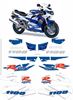 Picture of suzuki GSX-R 1100 1995 White / Blue bike  replacement Decals / Stickers