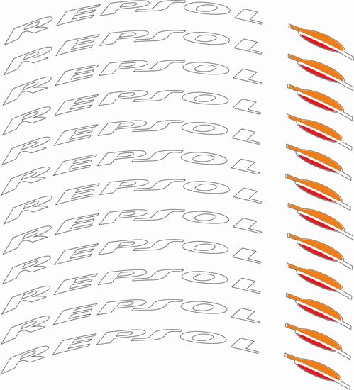 Picture of Honda Repsol CBR  600cc - 1000cc Wheel Rim Decals / Stickers Kit