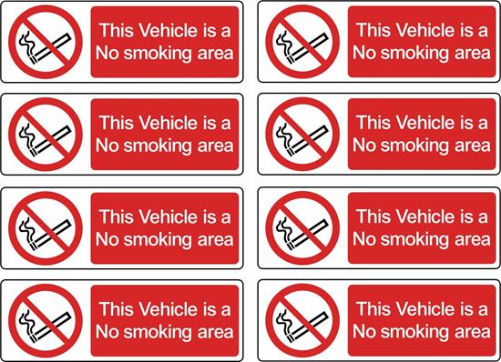 Picture of Bus / Coach  "This Vehicle is a No smoking area" X8 @ 150mm Stickers