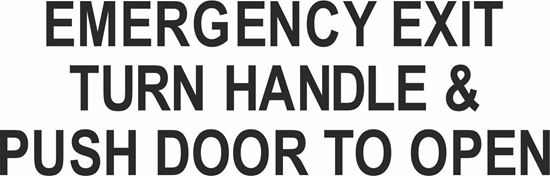 Picture of Bus / Coach  "Emergency exit turn handle & push door to open" Sticker