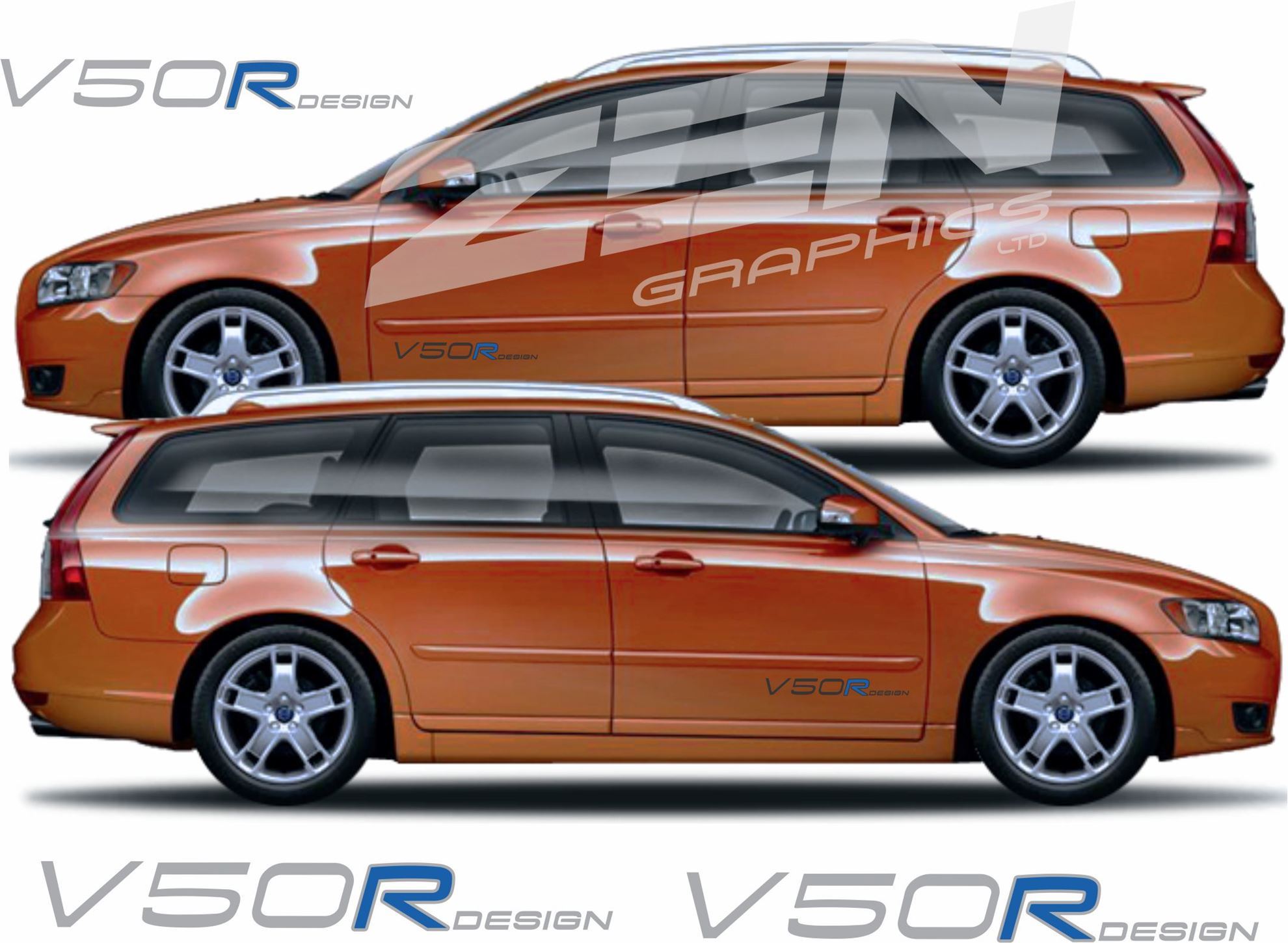 Zen Graphics Volvo V50 R Design Decals / Stickers