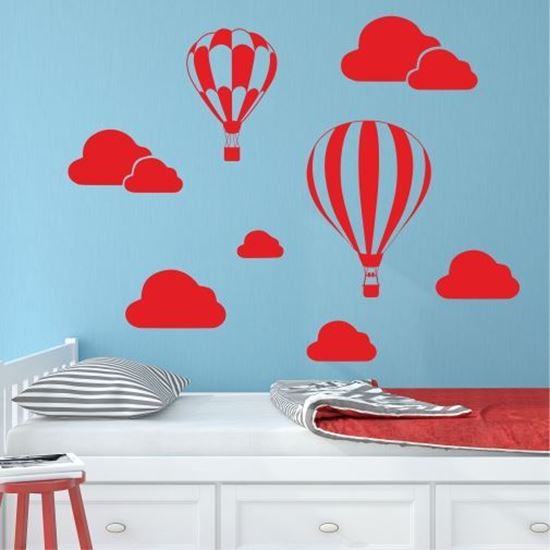 Picture of Air Balloons ans Clouds Wall Art sticker