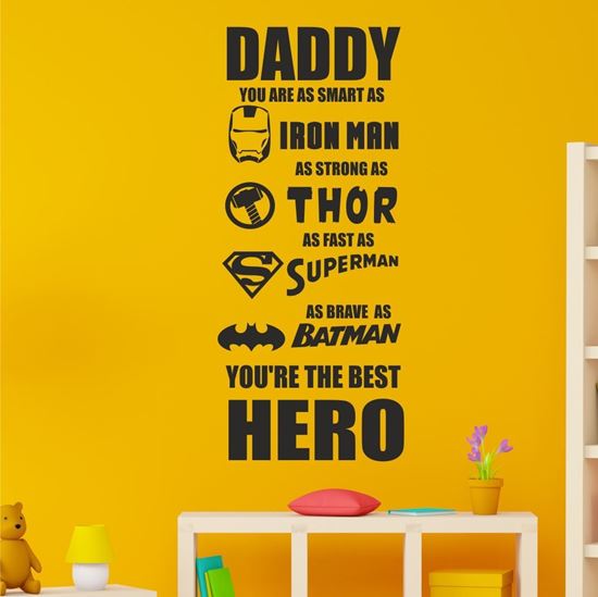 Picture of "Daddy Hero"  Wall Art sticker