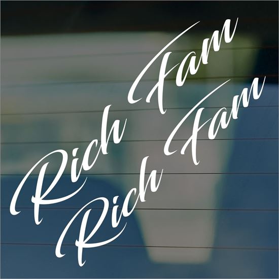 Picture of JDM "Rich Fam"  Glass / Panel Decals / Stickers