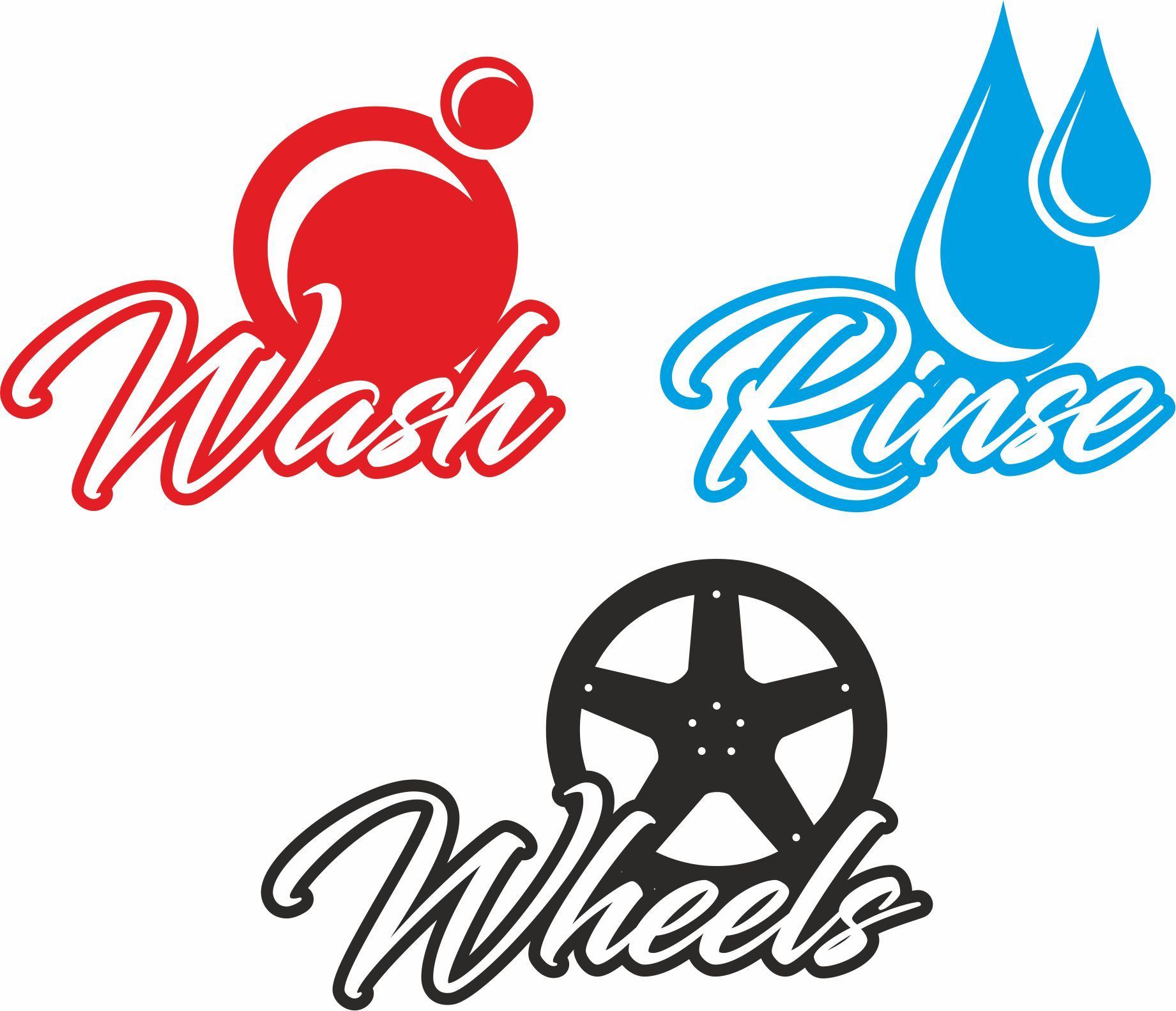 Zen Graphics Wash Rinse Wheels Bucket Decals / Stickers