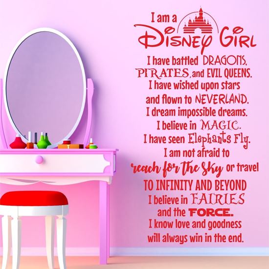 Picture of "I am a Disney Girl..." Wall Art sticker