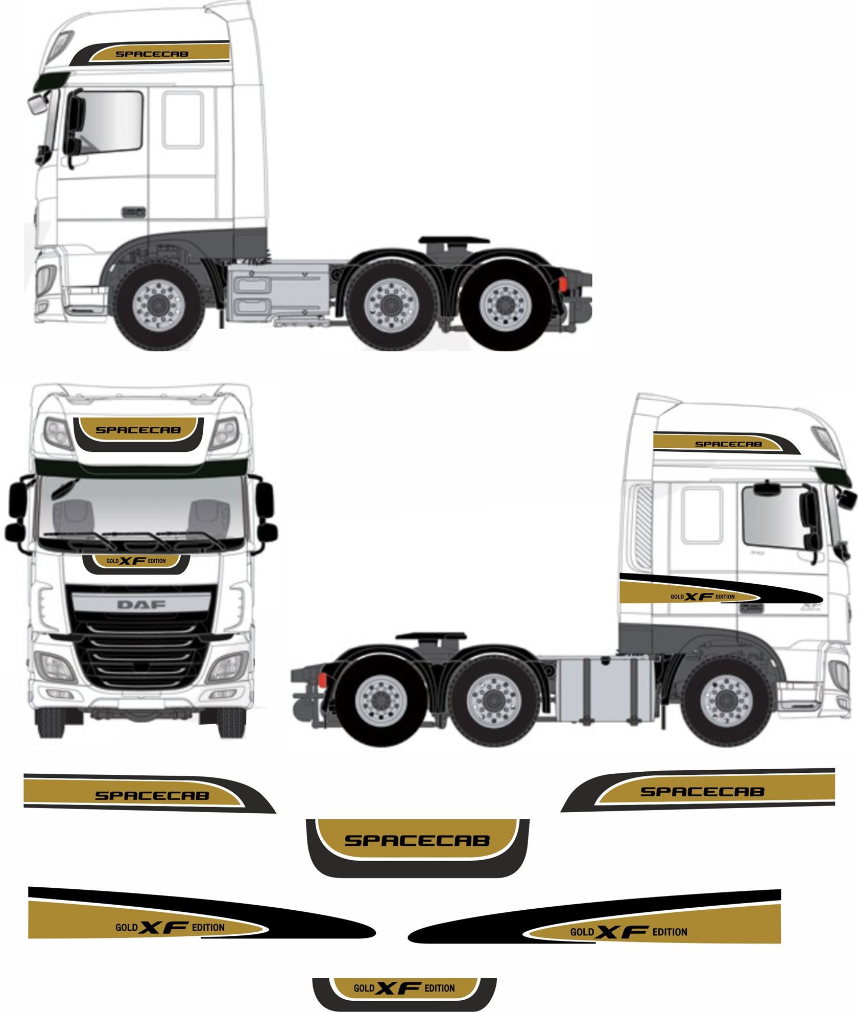 Zen Graphics - DAF XF Euro 6 Super spacecab Gold Edition Graphics