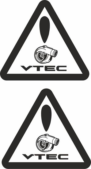 Picture of JDM "Caution Turbo Vtec" Decals / Stickers