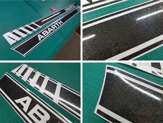 Picture of Fiat  500 / 595 Abarth OEM style Side Stripes / Stickers GLITTER