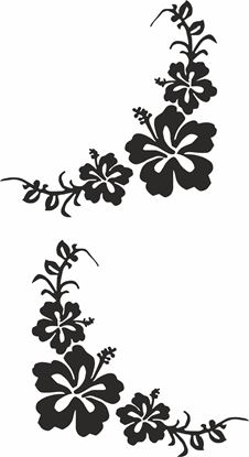 Picture of Floral corner glass Decals / Stickers