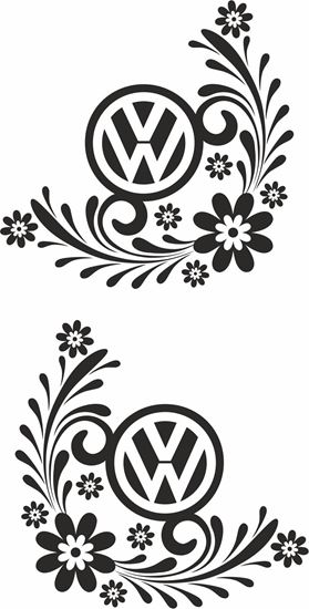 Picture of VW Floral corner Decals / Stickers