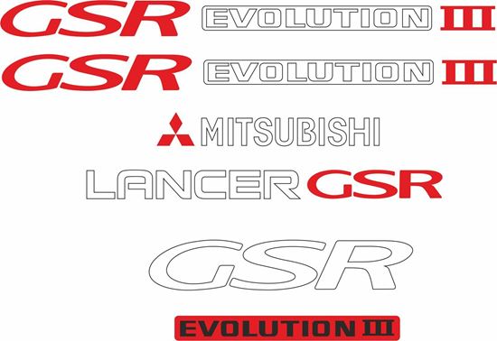 Picture of Mitsubishi Lancer  GSR evolution 3 full replacement Decals / Stickers