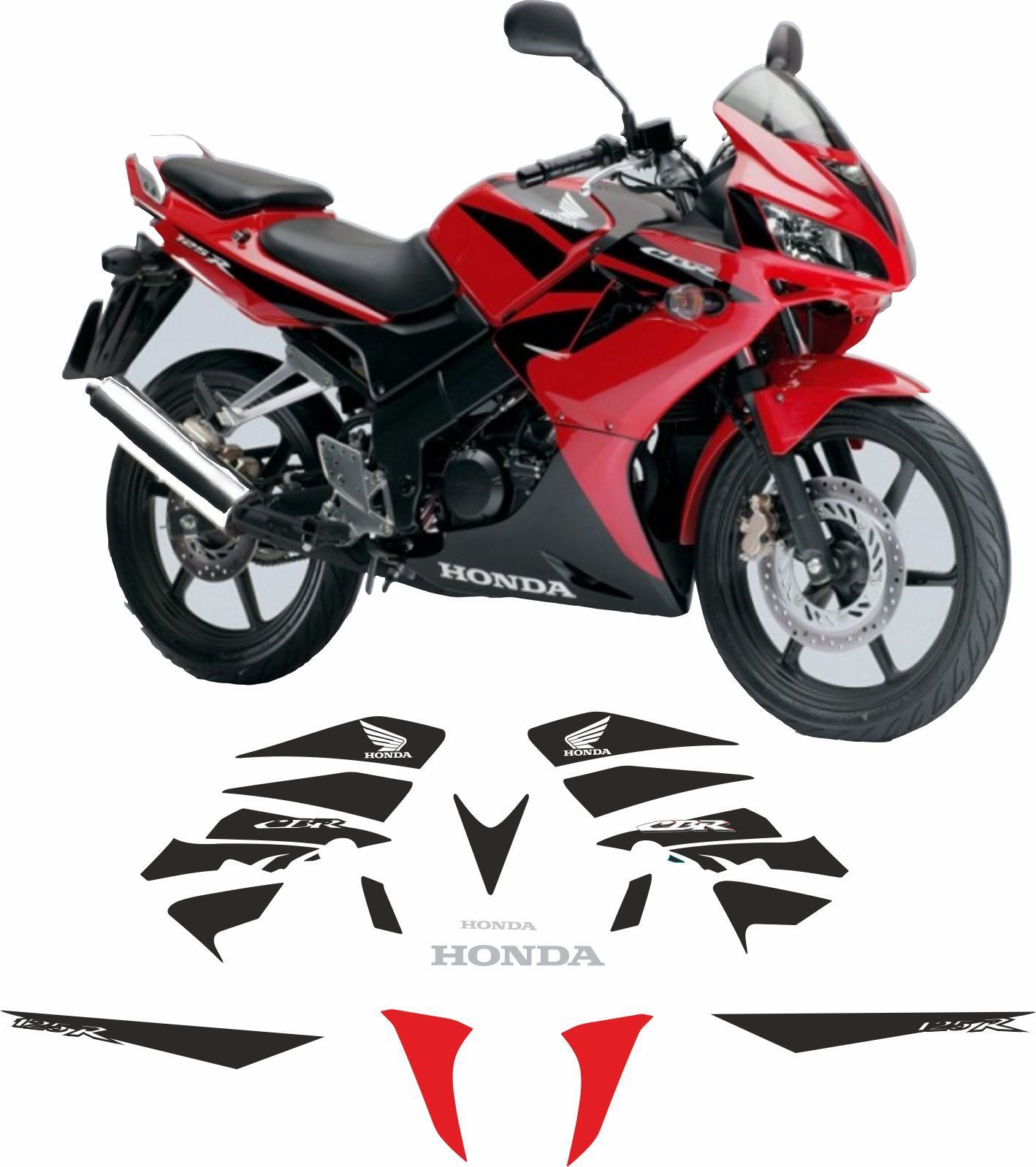 Zen Graphics - Honda CBR 125R 2007 -2008 Replacement Decals / Stickers