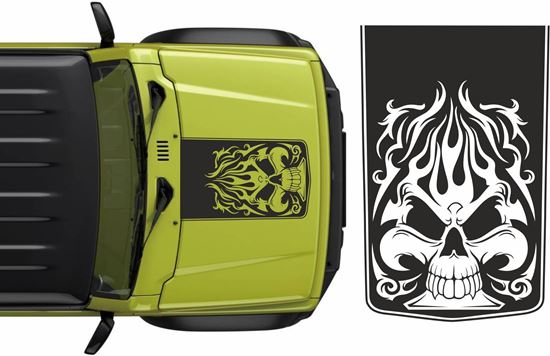 Picture of Jimny Skull/Flames Bonnet Decal / Sticker