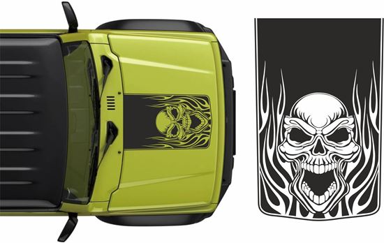 Picture of Jimny Skull/Flames Bonnet Decal / Sticker