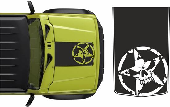 Picture of Jimny Military/Skull Bonnet Decal / Sticker