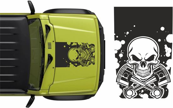 Picture of Jimny Skull/Pistons Bonnet Decal / Sticker