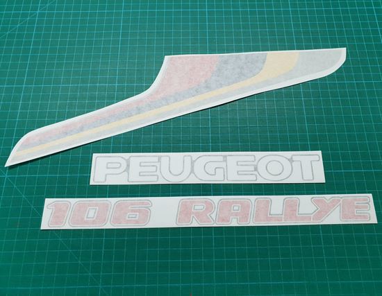 Picture of Peugeot 106 Rallye Restoration boot lid Decals / Stickers