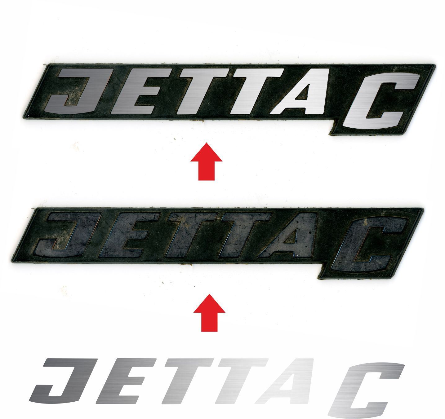 Zen Graphics VW Jetta C MK1 rear Badge restoration overlay Decal