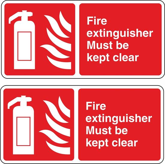 Picture of Fire Extinguisher Must be kept clear Stickers