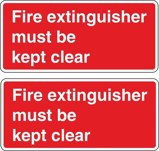 Picture of Fire Extinguisher Must be kept clear Stickers