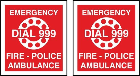Picture of Fire Emergency Diat 999  Stickers