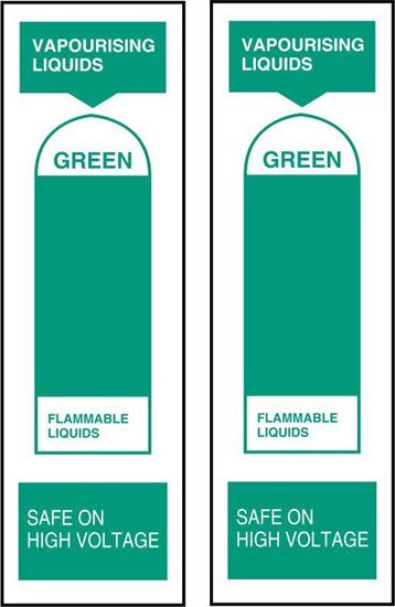 Picture of Fire Vapourising Liquids safe on all Voltages Stickers