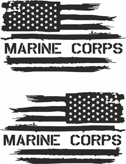 Picture of Marine Corps  Flag Decals  / Stickers