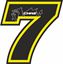 Picture of "7"  Chaz Davies Track and street race nose cone number Decal / Sticker