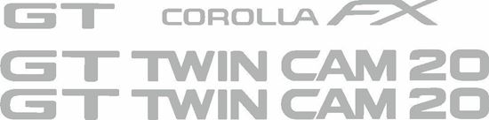 Picture of corolla FX-GT Replacement side & rear Decals / Stickers