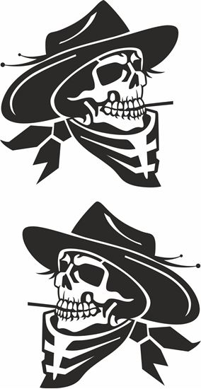 Picture of Cowboy Skull general panel  Decals / Stickers