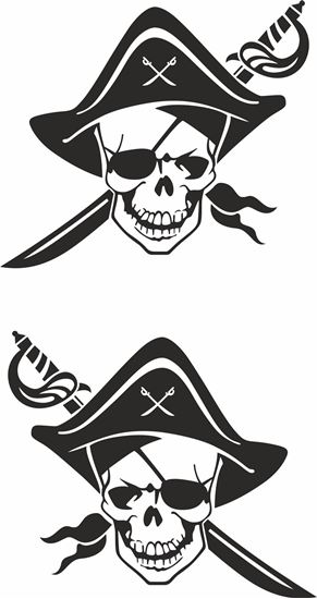 Picture of Skull Pirate Decals / Stickers