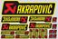 Picture of "Akrapovic"  Track and street race sponsor Sticker Sheet