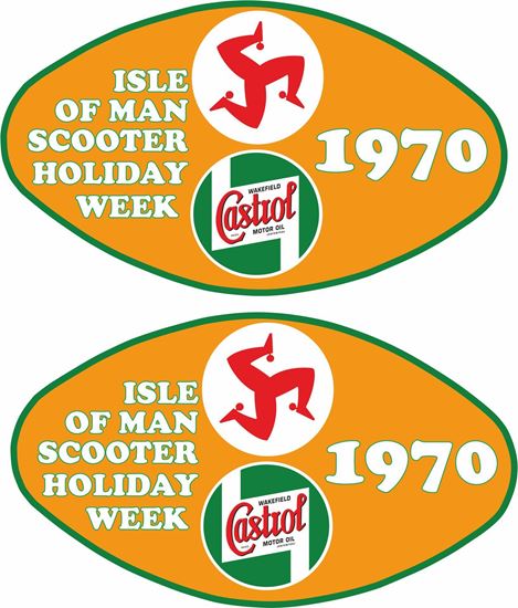 Picture of Lambretta / Vespa  Castrol "Isle of Man Holiday week 1979"  Decals / Stickers